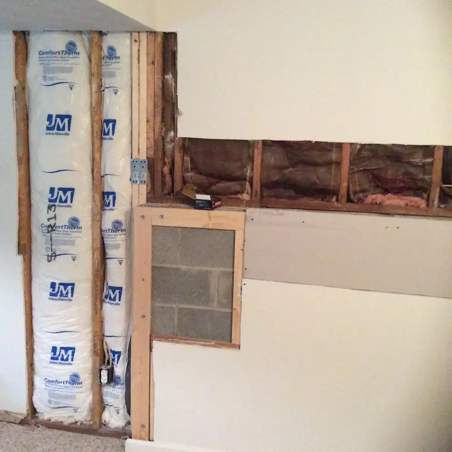 Wall insulation replacement during Basement Flood Cleanup in Holdenville
